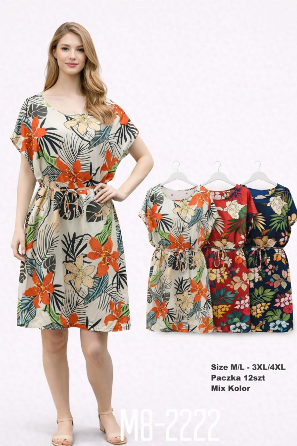 Sukienki damskie Roz M-4XL, Mix Kolor .Paczka 12 szt 1